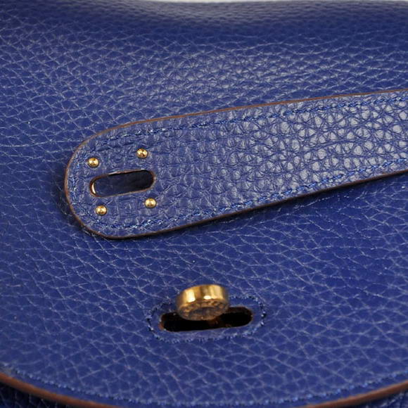 High Quality Replica Hermes Lindy 30CM Havanne Handbags 1057 Dark Blue Leather Golden Hardware